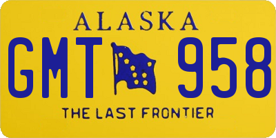 AK license plate GMT958