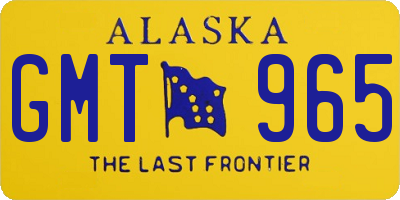 AK license plate GMT965