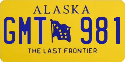 AK license plate GMT981