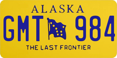 AK license plate GMT984