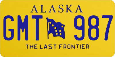 AK license plate GMT987