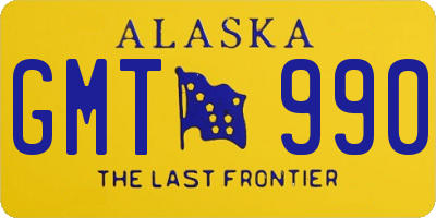 AK license plate GMT990