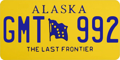 AK license plate GMT992