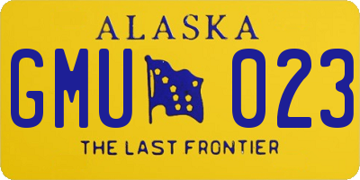 AK license plate GMU023