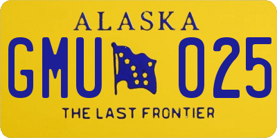 AK license plate GMU025