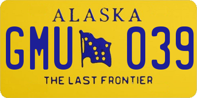 AK license plate GMU039
