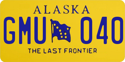 AK license plate GMU040