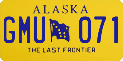 AK license plate GMU071