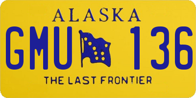 AK license plate GMU136