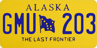 AK license plate GMU203