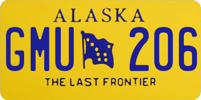 AK license plate GMU206