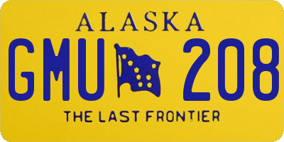 AK license plate GMU208