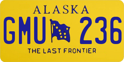 AK license plate GMU236