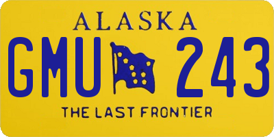 AK license plate GMU243
