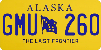 AK license plate GMU260