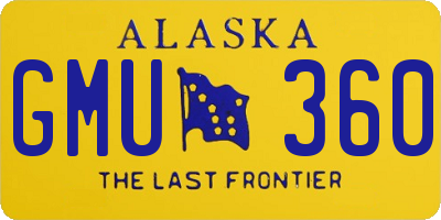 AK license plate GMU360