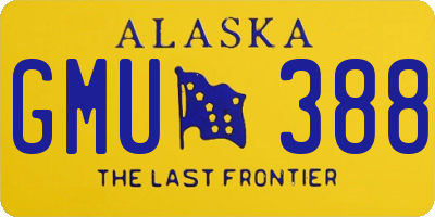 AK license plate GMU388