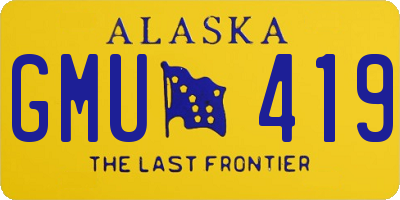 AK license plate GMU419