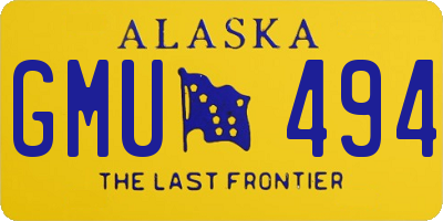 AK license plate GMU494