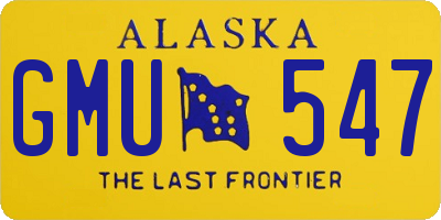 AK license plate GMU547