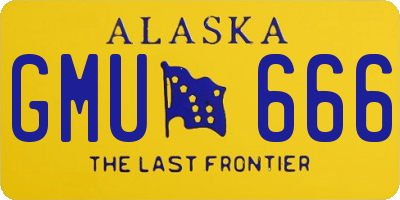 AK license plate GMU666