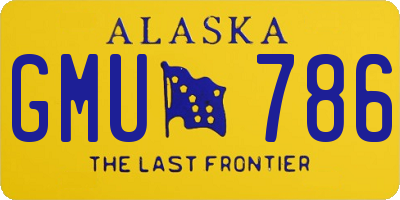AK license plate GMU786