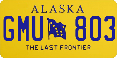AK license plate GMU803