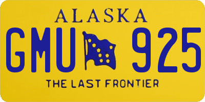 AK license plate GMU925