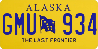 AK license plate GMU934