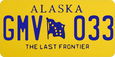 AK license plate GMV033