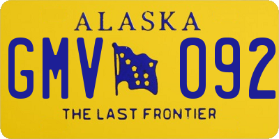 AK license plate GMV092