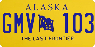 AK license plate GMV103