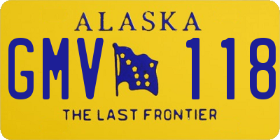 AK license plate GMV118