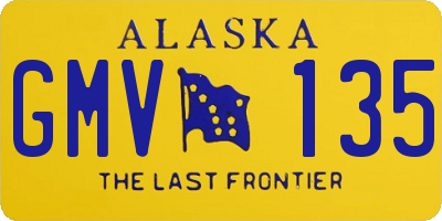 AK license plate GMV135