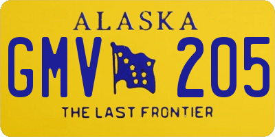 AK license plate GMV205
