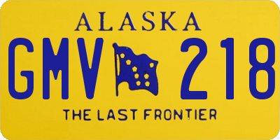 AK license plate GMV218