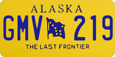 AK license plate GMV219