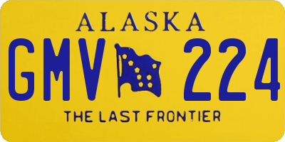 AK license plate GMV224