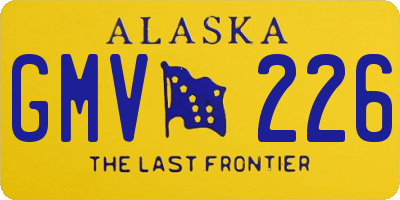 AK license plate GMV226