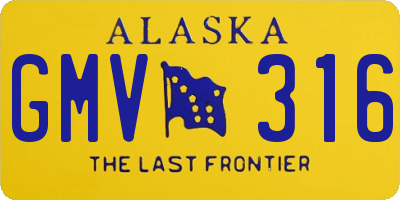 AK license plate GMV316
