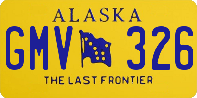 AK license plate GMV326