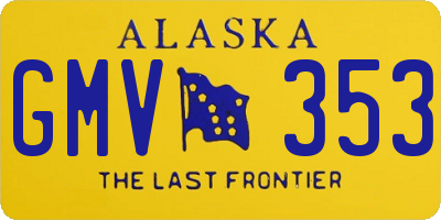 AK license plate GMV353