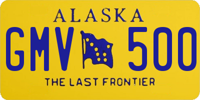 AK license plate GMV500