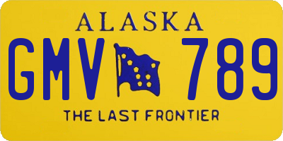 AK license plate GMV789