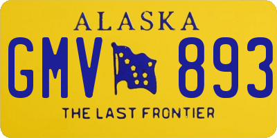 AK license plate GMV893