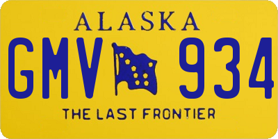 AK license plate GMV934
