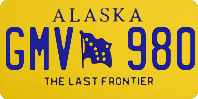 AK license plate GMV980
