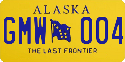 AK license plate GMW004