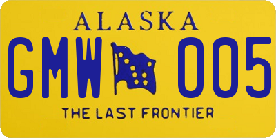 AK license plate GMW005