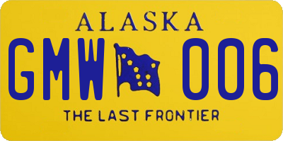 AK license plate GMW006